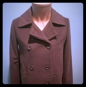 J Jill 2 Button Wool Brown Peacoat